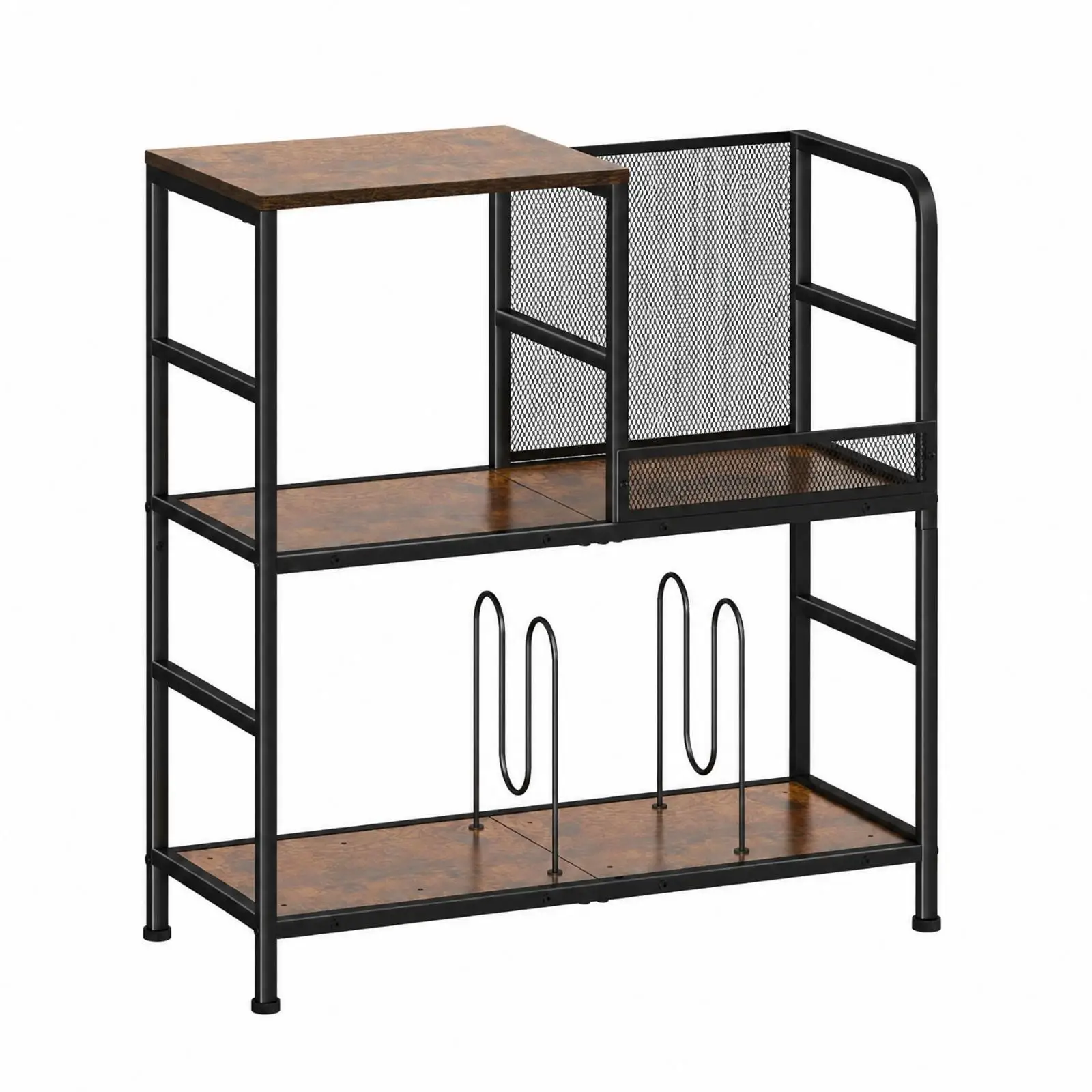 Vinyl Record Shelf Storage Furniture with Adjustable Dividers Multi Use Rack for Study