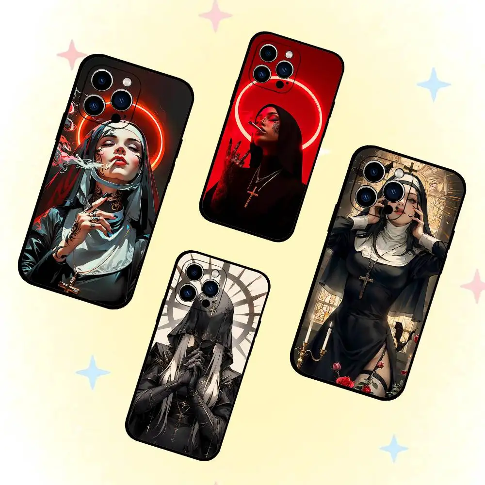 

Nuns Beauty Phone Case Black Phone Case That Fits For IPhone 17,16,15,11,13,14 Pro Max,Plus,X,Xr,Xs Max,13Mini
