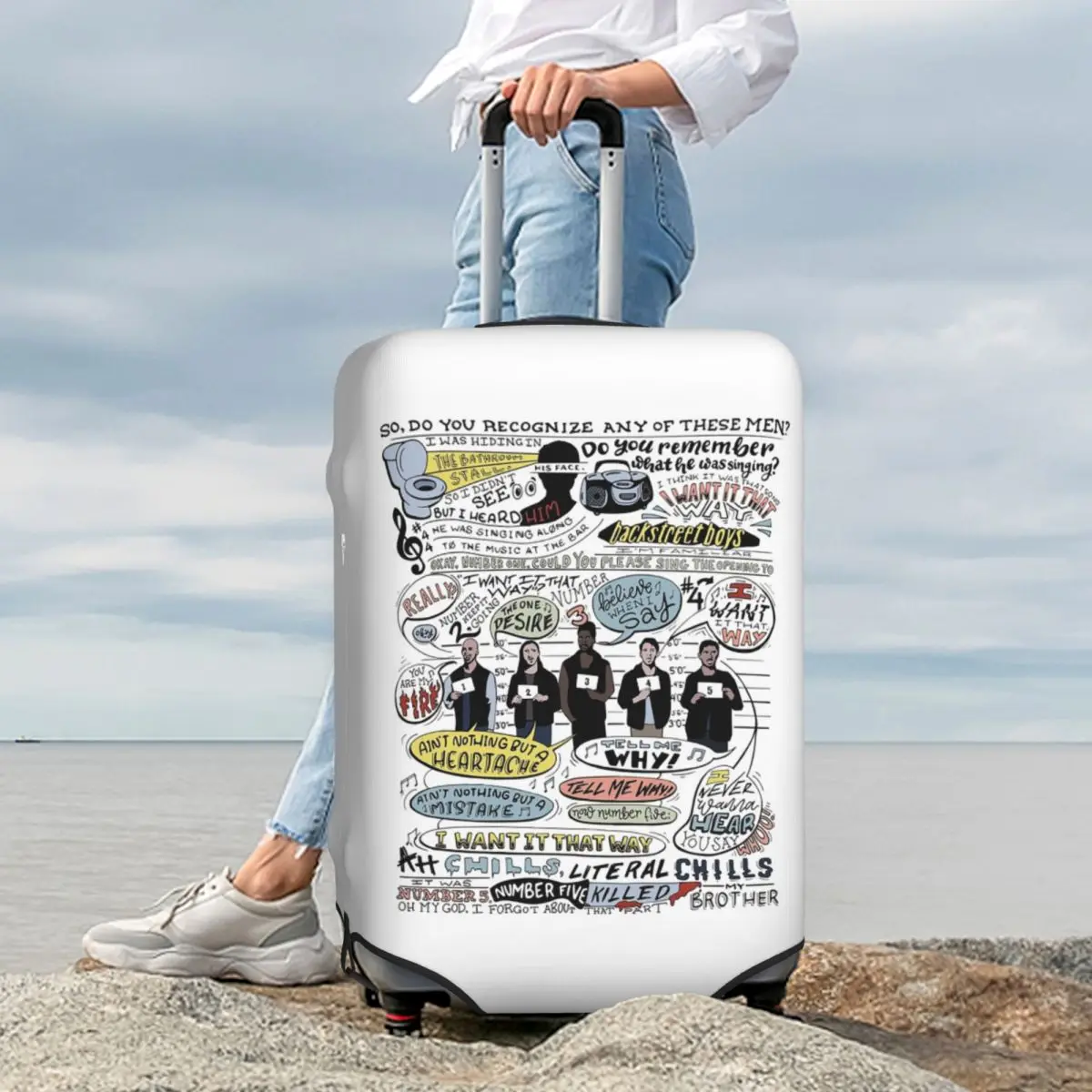 Quiero que camino B99 (colorido) Funda protectora para maleta Fundas protectoras elásticas para equipaje de viaje para 18-32 pulgadas