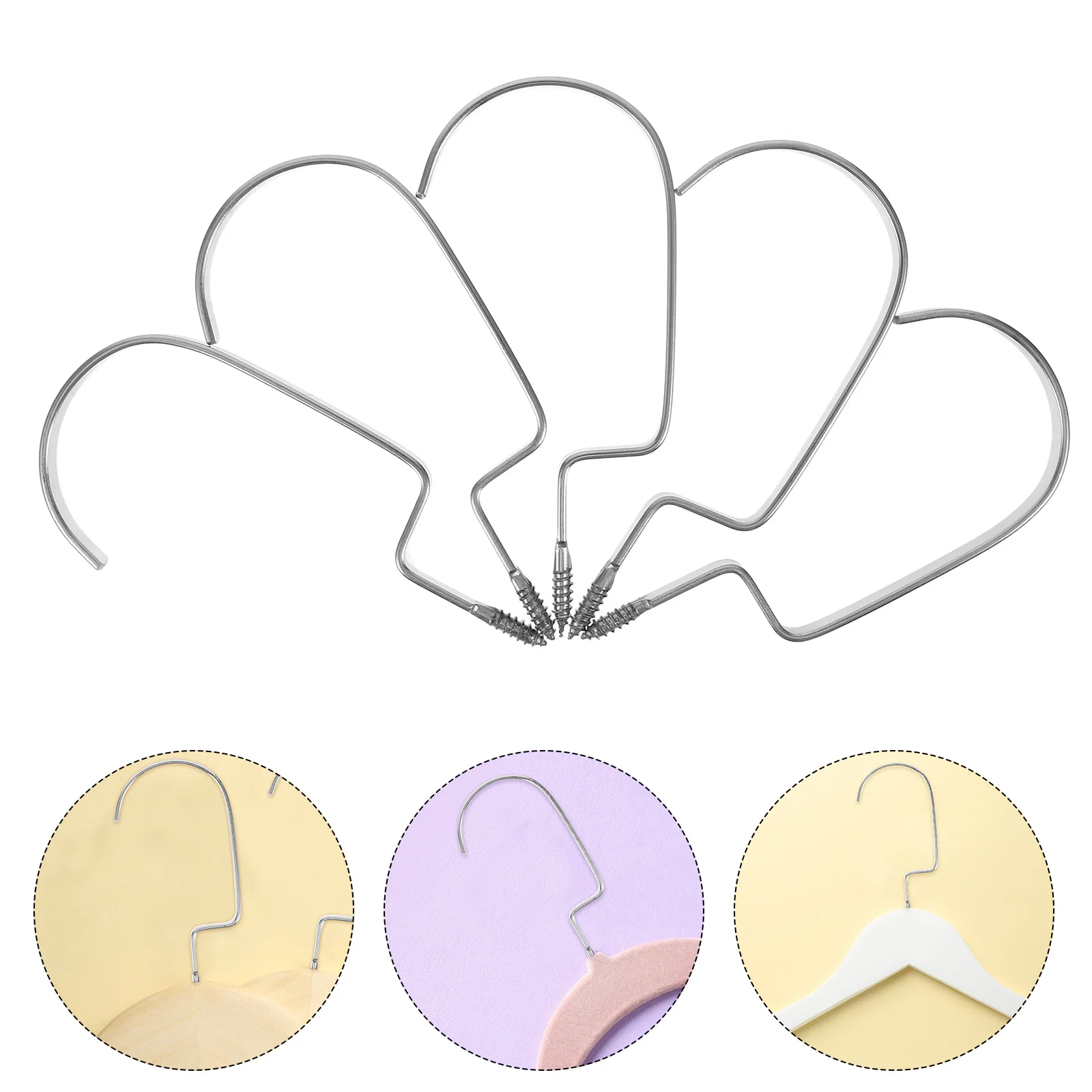 

20Pcs Screw-in Hook Heavy Duty Clothes Hangers Flat Metal Hook Attachment Shirts Pants Utility Storage Wardrobes