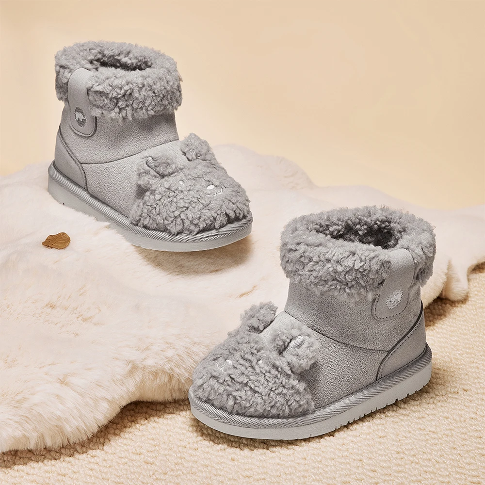Dave Bella Children Snow Boots Winter Girls Boys Soft Short Plush Shoes Kids' Snow Warm TPR Sole Fashionable Footwear DB4254058