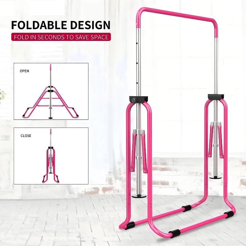 Adjustable Foldable Pull Up Bar Stand, Portable Freestanding Chin-Up Station for Home Workouts