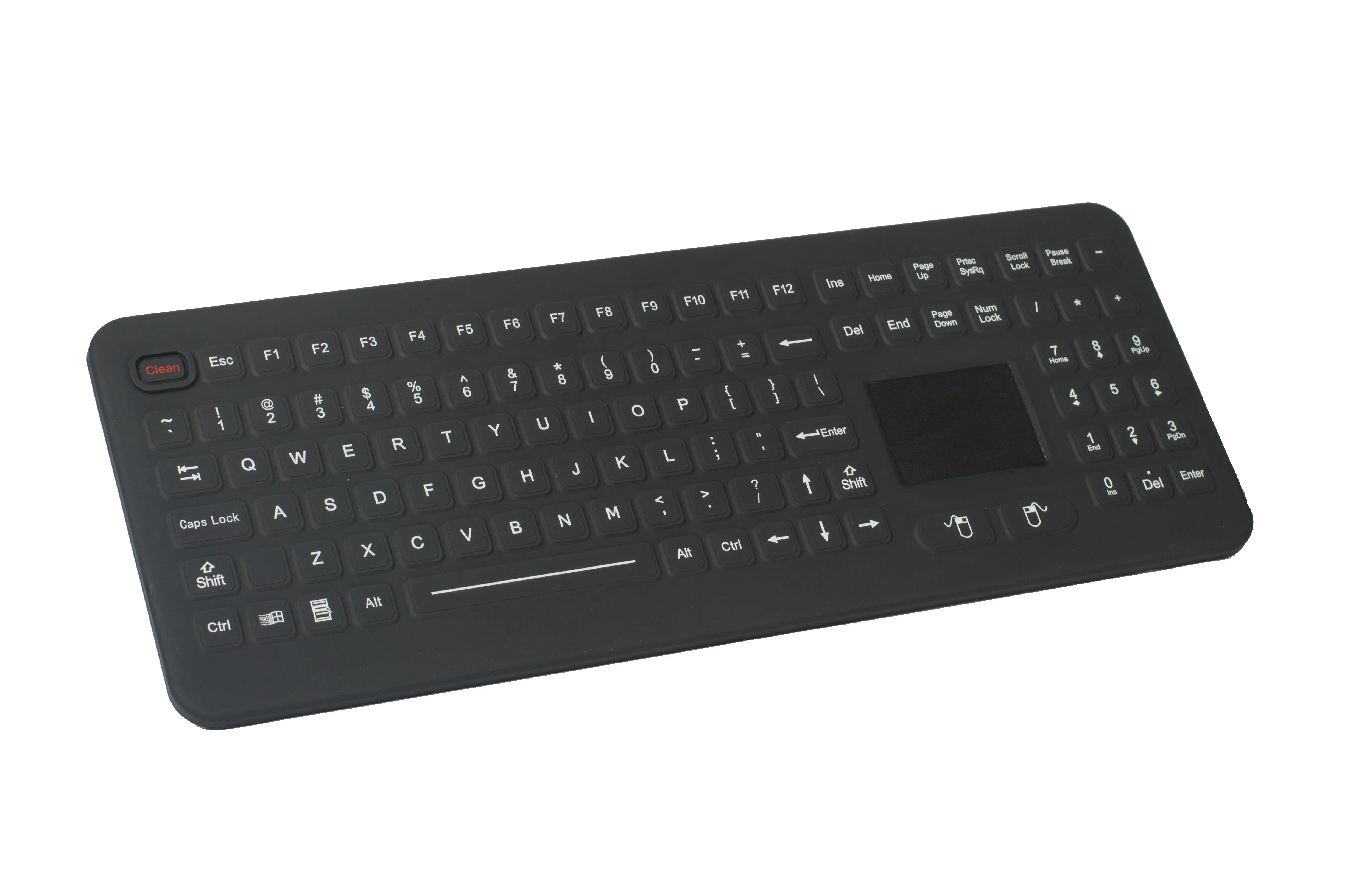 Sealed Bio Keyboard with Touchpad Keyboard Function Keys