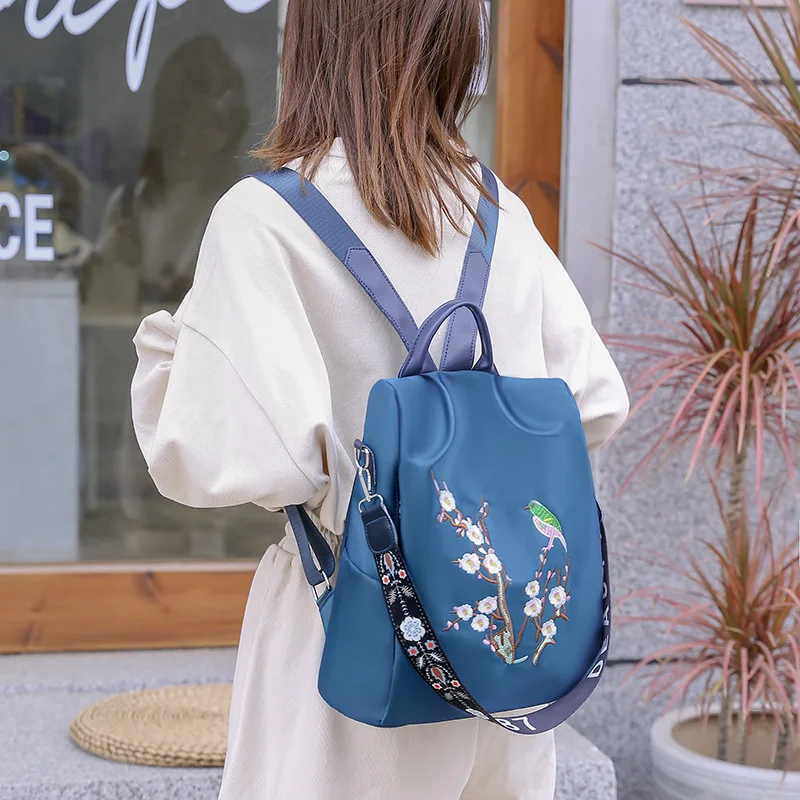 New Oxford Anti-theft Women Backpack Fashion Embroidery School Bag Large Capacity Backpack High Quality