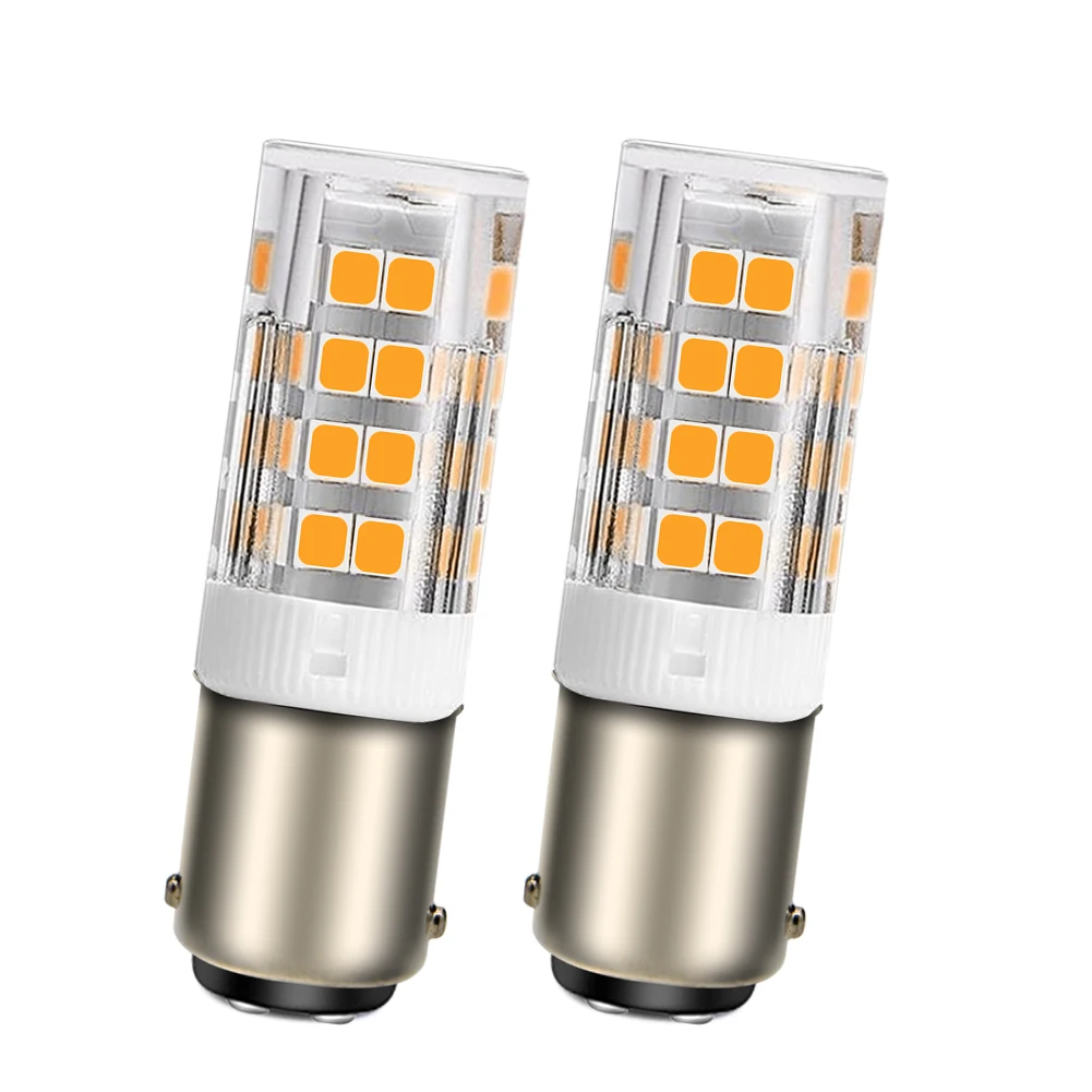 

2pcs BA15s R10w 1156 BA15D Aftermarket Truck Tail Lights Automotive Camper Lights Boat Lamps 2835 51SMD AC DC 12V 24V Warm White