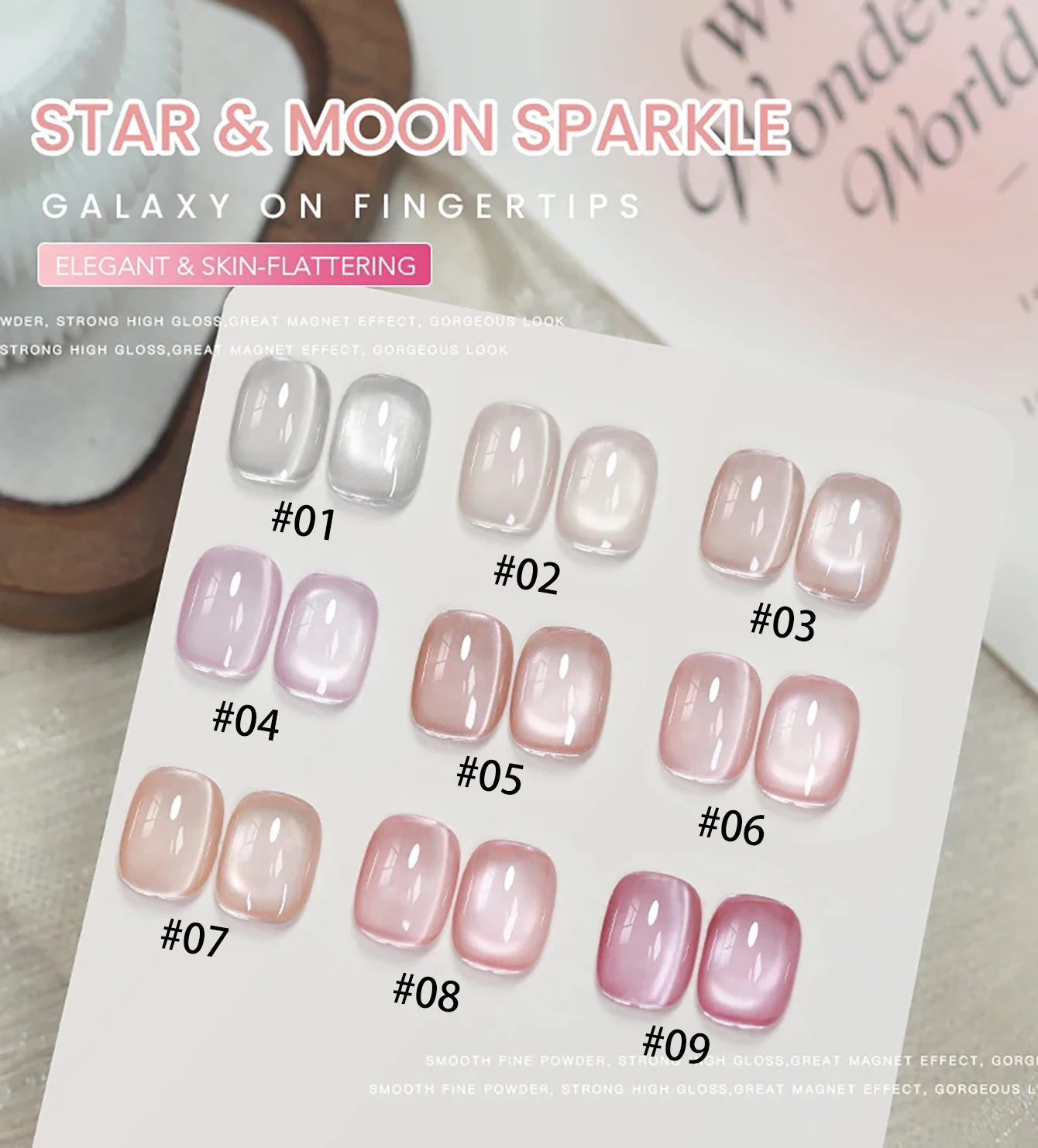 Pink Nails New-arrival Cat Eye Gel Polish Whitening Ice Clear Nude Pink Glass Bead Cat Eye Nail Polish Gel Nail Supplies