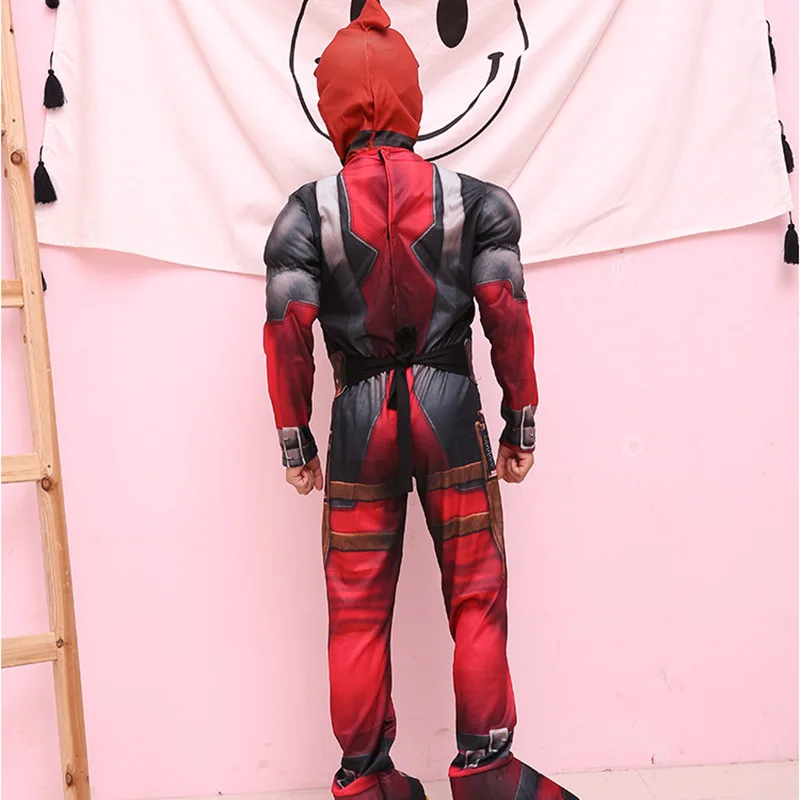 2024 Muscle Deadpool Cosplay Superhero Role Playing Movie Costumes Deadpool Halloween Party for Boys and Girls Christmas Costume