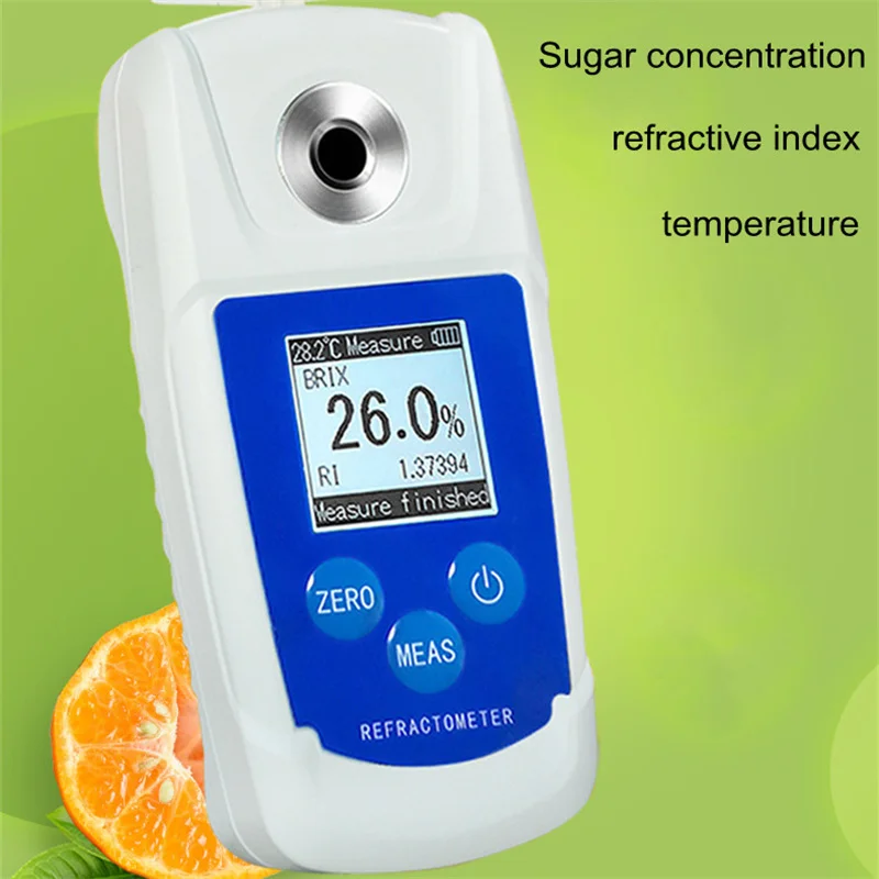 

Digital Brix Meter Refractometer Temperature/Refractive Index/Sugar Concentration Fruit Juice Drinks Sugar Tester Instrument