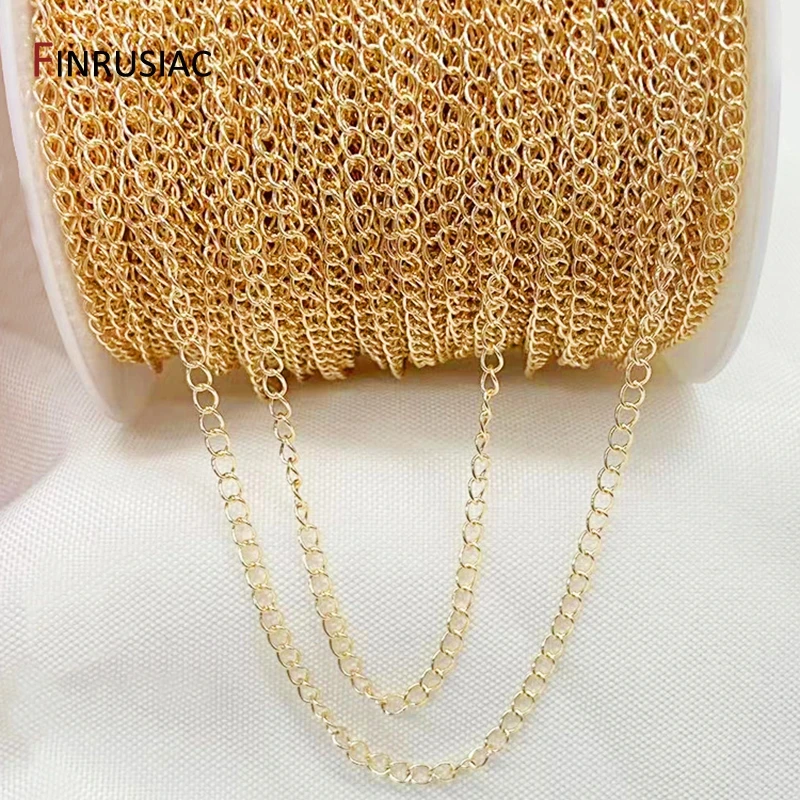 Corrente banhada a ouro 14k, para fazer joias, corrente fina 1.2mm 1.6mm, artesanal, várias cores