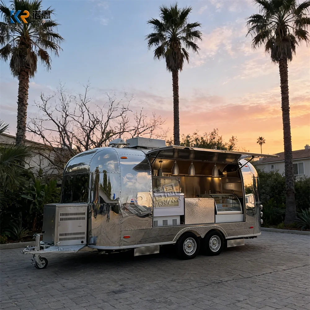 

Portable Foodtruck Mobile Fast Food Cart BBQ Food Truck Customized BBQ Vending Trailer Portable Food Bar Trailers Fully Equipped