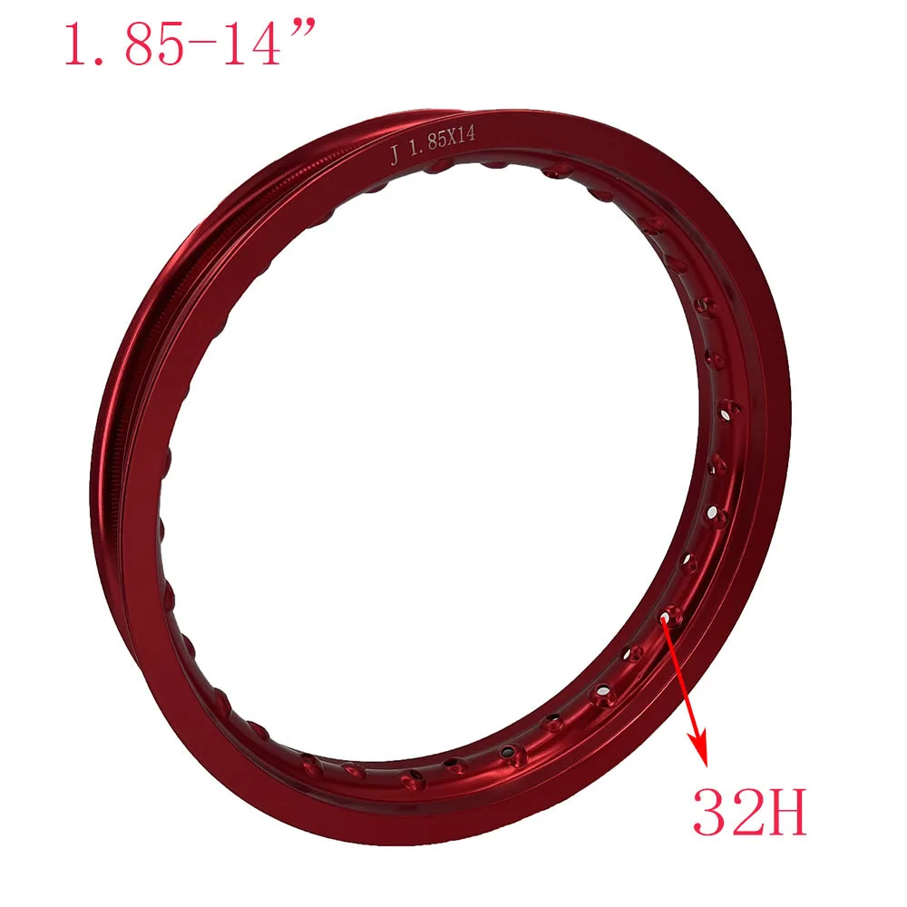 

Motorcycle Aluminum Wheel Rim for Honda Jialing Shineray KTM Kawasaki Lifan Kayo Loncin 1.85-14 14 Inch Dirtbike 32 Holes Wheel