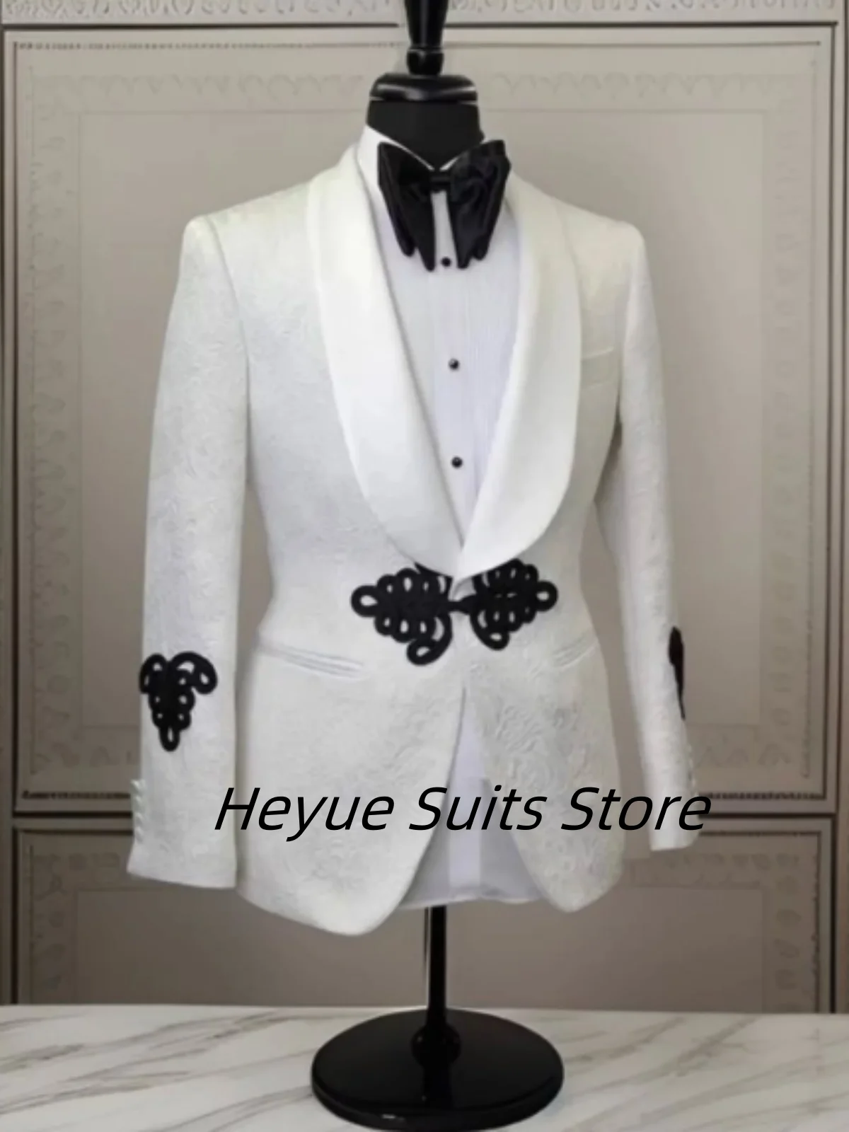 Floral Men Suit Slim Fit Groom Tuxedos Wedding Party Customized 2 Pieces Sets Business Male Prom Blazers Fashion ropa hombre