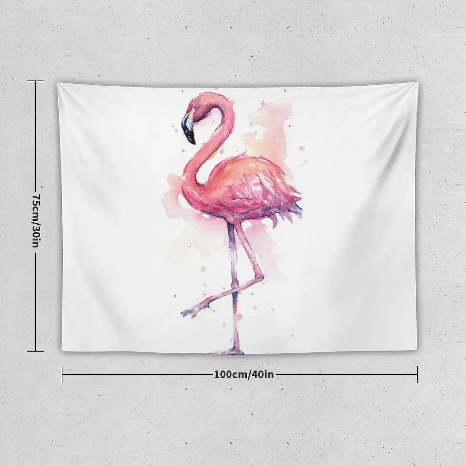 Pink Flamingo Watercolor Tropical Bird Tapestry Hanging Wall Decor For Bedroom Tapestry