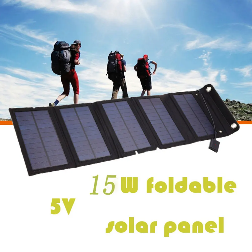 15 W faltbares Solarpanel-Set, IP65, wasserdicht, faltbar, Solar-Ladegerät, leichtes Solar-Kraftwerk für Outdoor-Aktivitäten