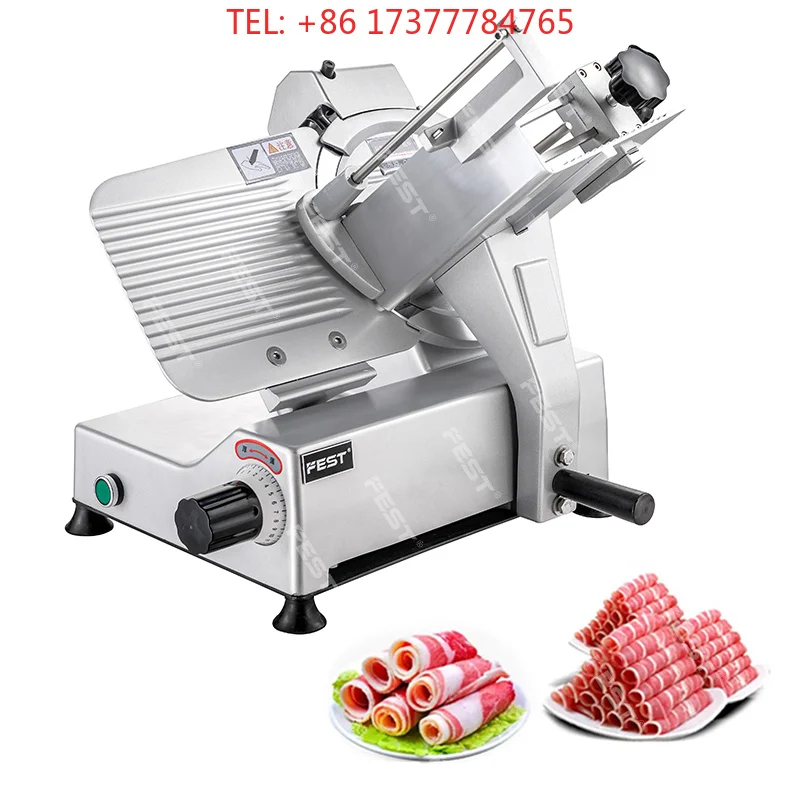 Food utensils New Commercial Semi-Automatic Frozen Meat Slicer Stainless Steel Blade Adjustable Thickness 0-17 mm