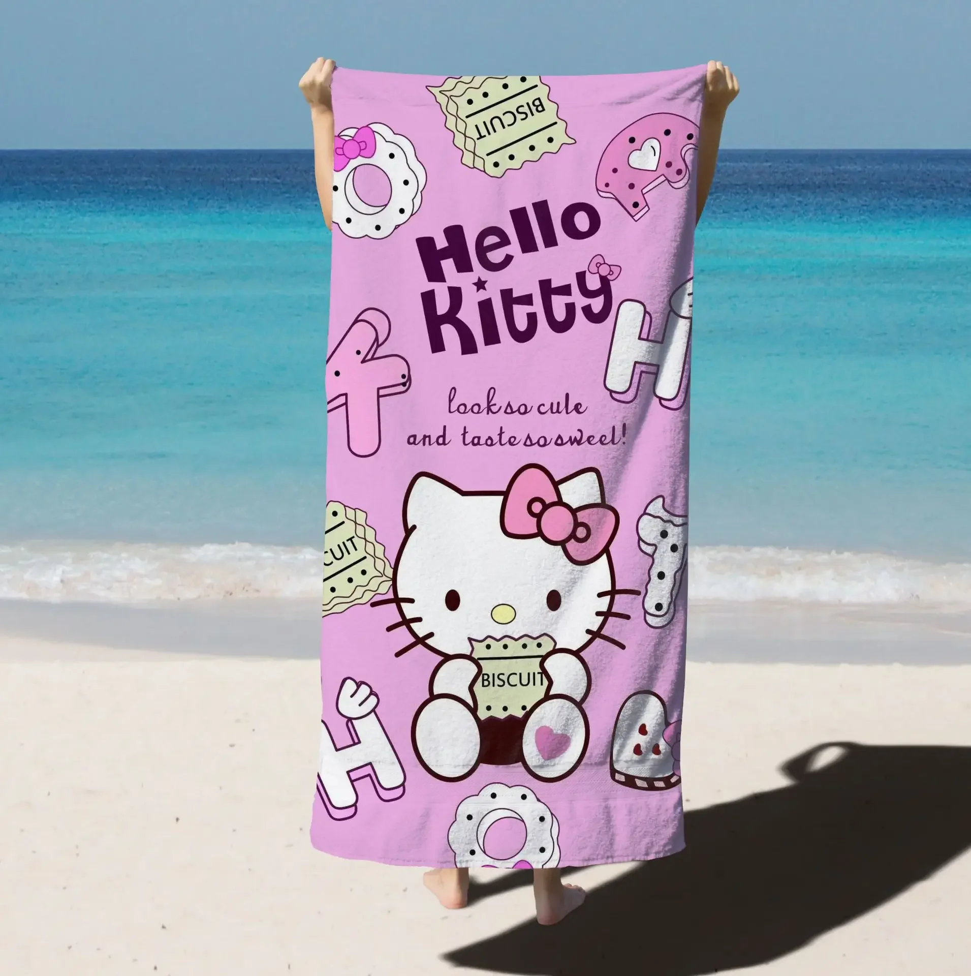 

Hello Kitty Y2K Digital Printed Beach Towel 70x150 Cartoon Household Goods for Outdoor Activities