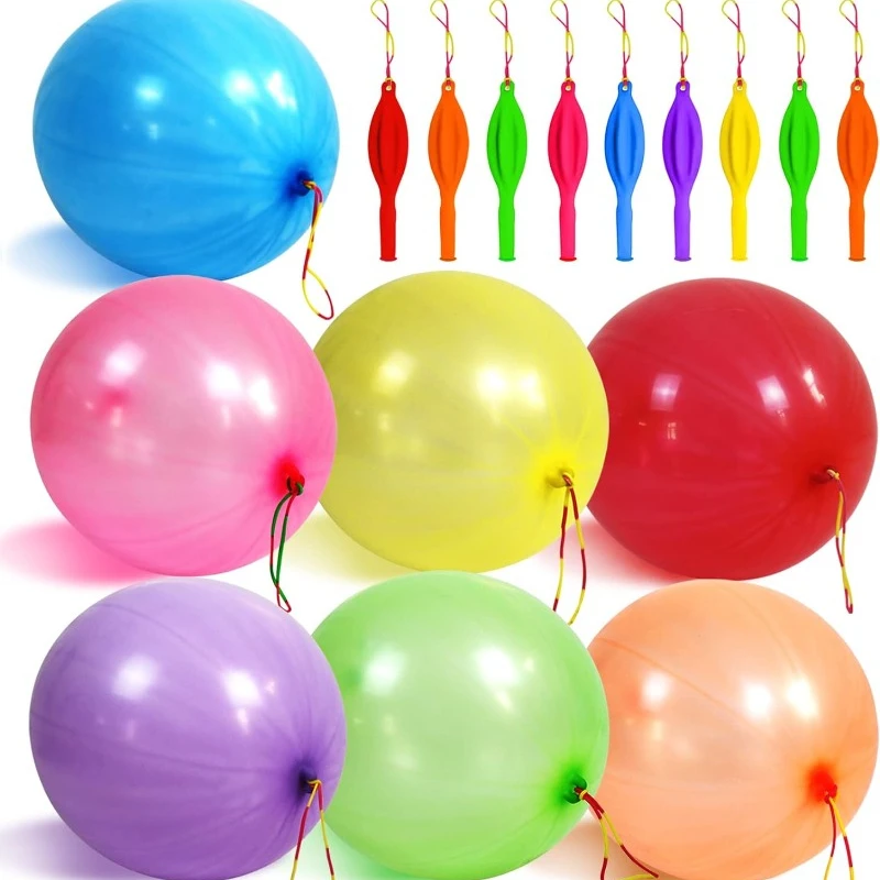 50Pcs Punch Balloons, Thickened Neon Punching Balloon Heavy Duty Birthday Party Favors for Kids Weddings Supply