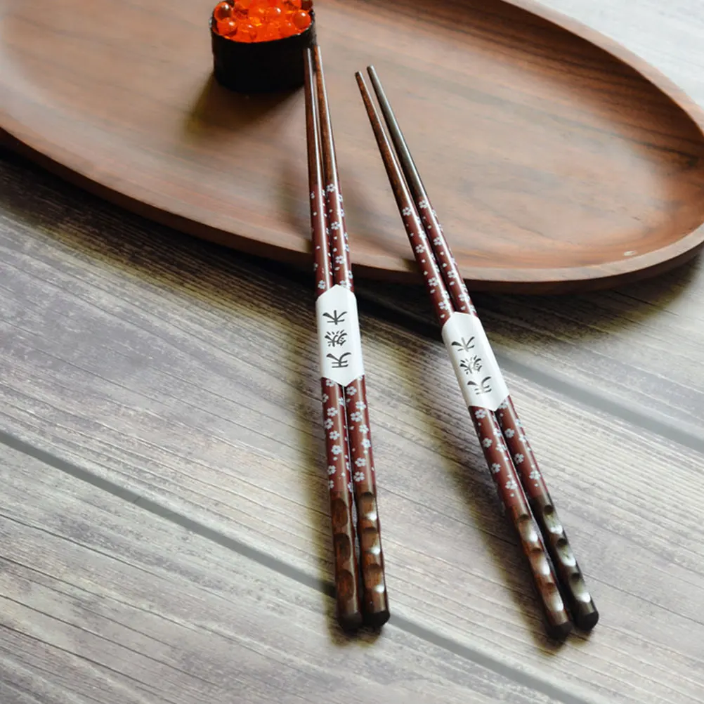 

Pointed Wooden Chopsticks 3 Pairs Anti scalding Portable Home Use Long Service Life Reusable Safe Environmental Friendly
