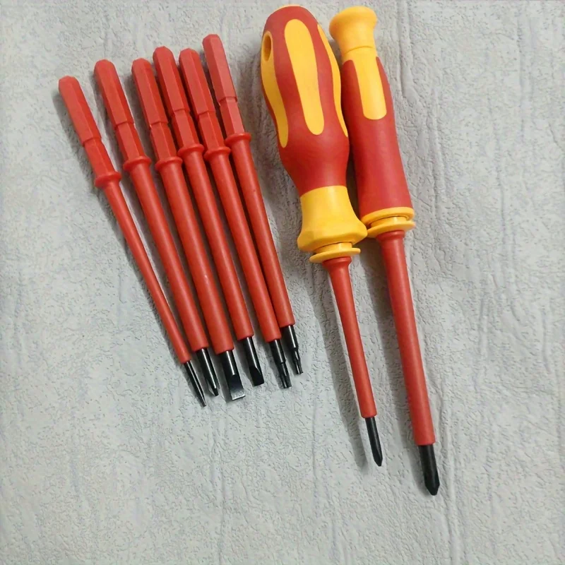 10-in-1 Multi-functional Electrical Insulated Screwdriver Set Cross Screwdriver Screwdriver Household Equipment Screw Kit Kit Ki