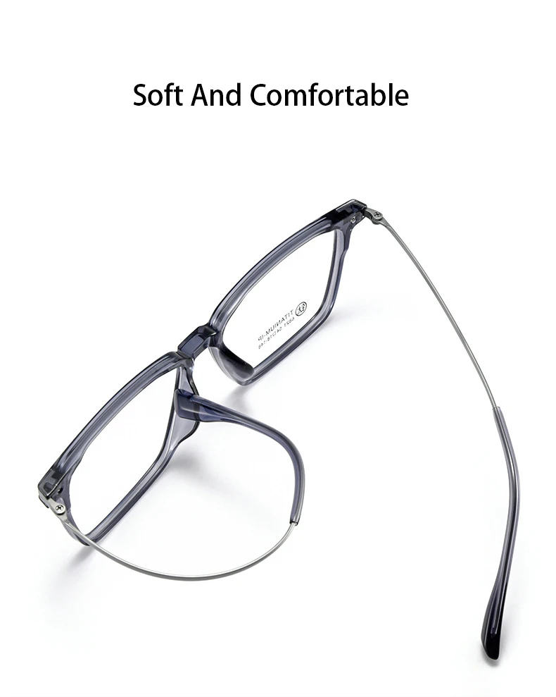 Mode Retro Super Quadrat große Brille Licht Titan Tr90 transparente Brille optische verschreibung pflicht ige Brille Rahmen Mann – Detail 4