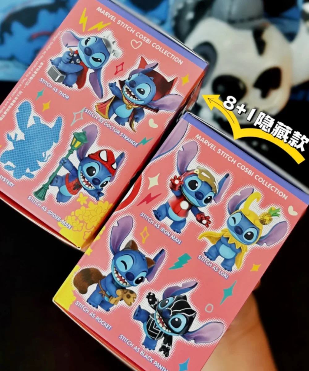 

2025 New Stitch As Avengers Ironman Thor Loki Blind Box Anime Figure Mystery Box Gift Doll