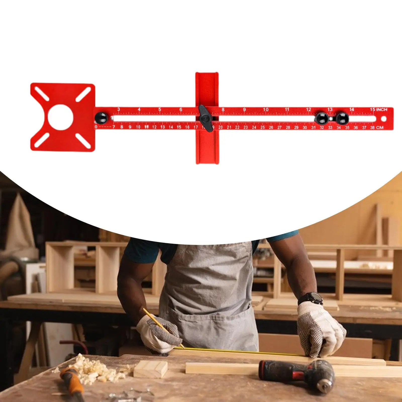 Router Milling Groove Bracket 44.3cm/17.44inch for Woodworking Aluminum Alloy for Trimming Machine for Trimming Wooden Board