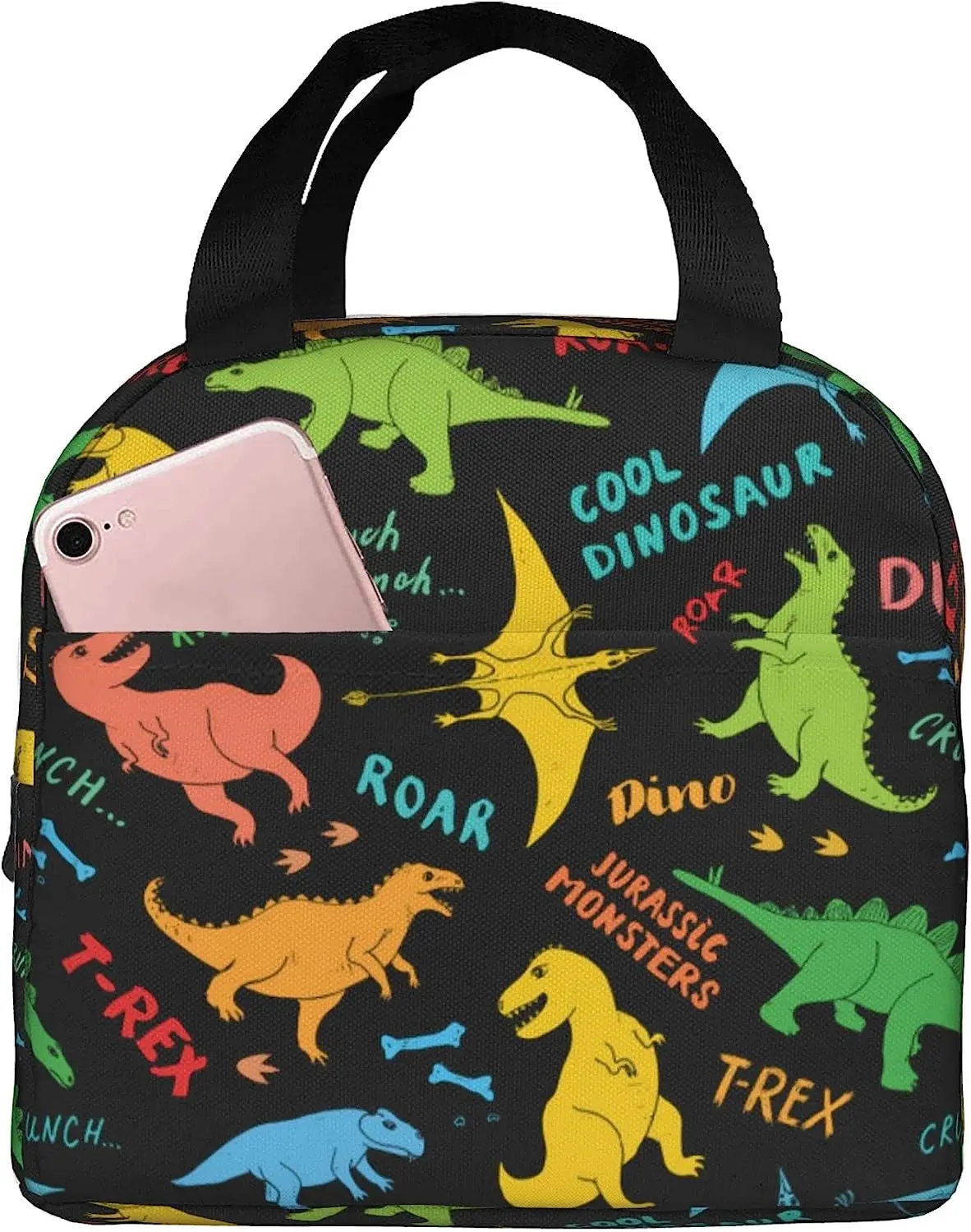 Jurassic Dinosaur Lunch Bag for Kids Dino Insulated Lunch Box Animal Pattern Mini Cooler Back To School Dino Thermal Meal Tote