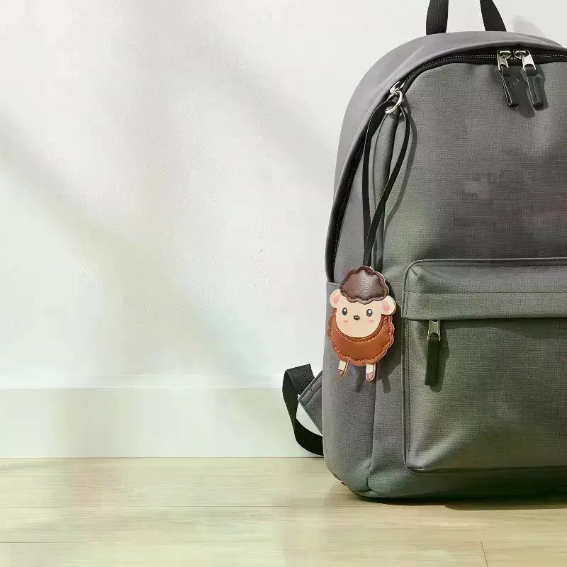 Modischer süßer Ziegen-Schlüsselanhänger aus PU-Leder für Damen, Autoschlüsselring, Cartoon-Tierkreis-Schaf-Taschenanhänger, Neujahrsgeschenk