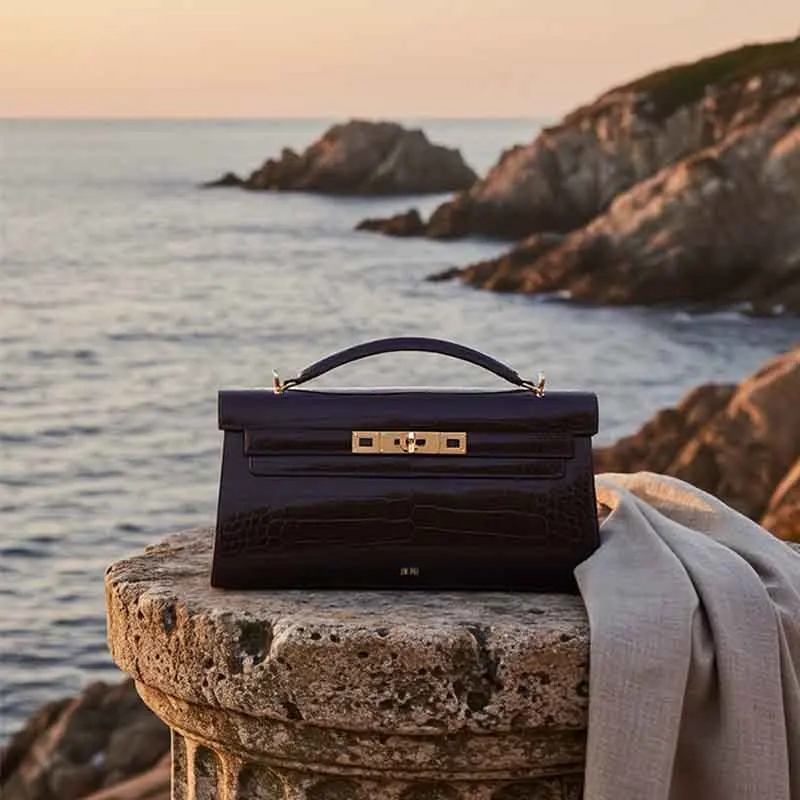 حقيبة كيلي بطبعة تمساح للسيدات لخريف وشتاء 2025، حقيبة كروس محمولة باليد، حقيبة يد