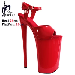 26cm/10Inch Super High Heels PlatformWomen Sandals Suede Non Slip Insole Stripper Heels Pole Dance Shoes Party Models Show Shoes