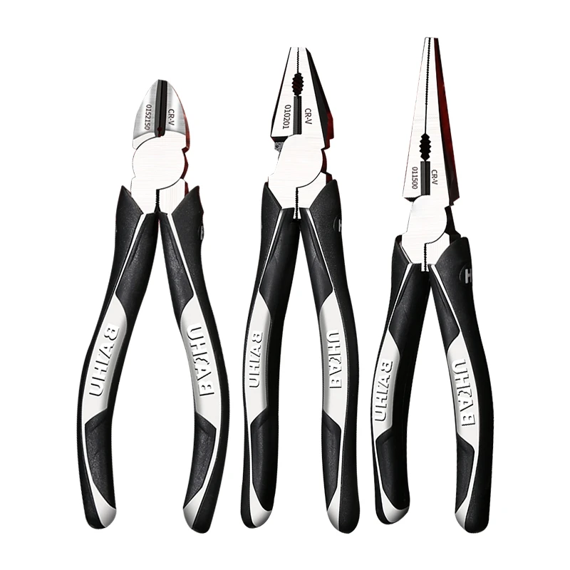 DTBD เกรดอุตสาหกรรมคีมสายไฟเครื่องตัดเข็มจมูก Nipper ตัด Crimping Multifunction อุปกรณ์ทำมือ