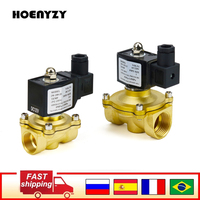 Normally Close Brass Electric Solenoid Valve With NBR/FKM Seal DN15 DN20 DN25 12V/24V/220V For Water Air Oil Gas