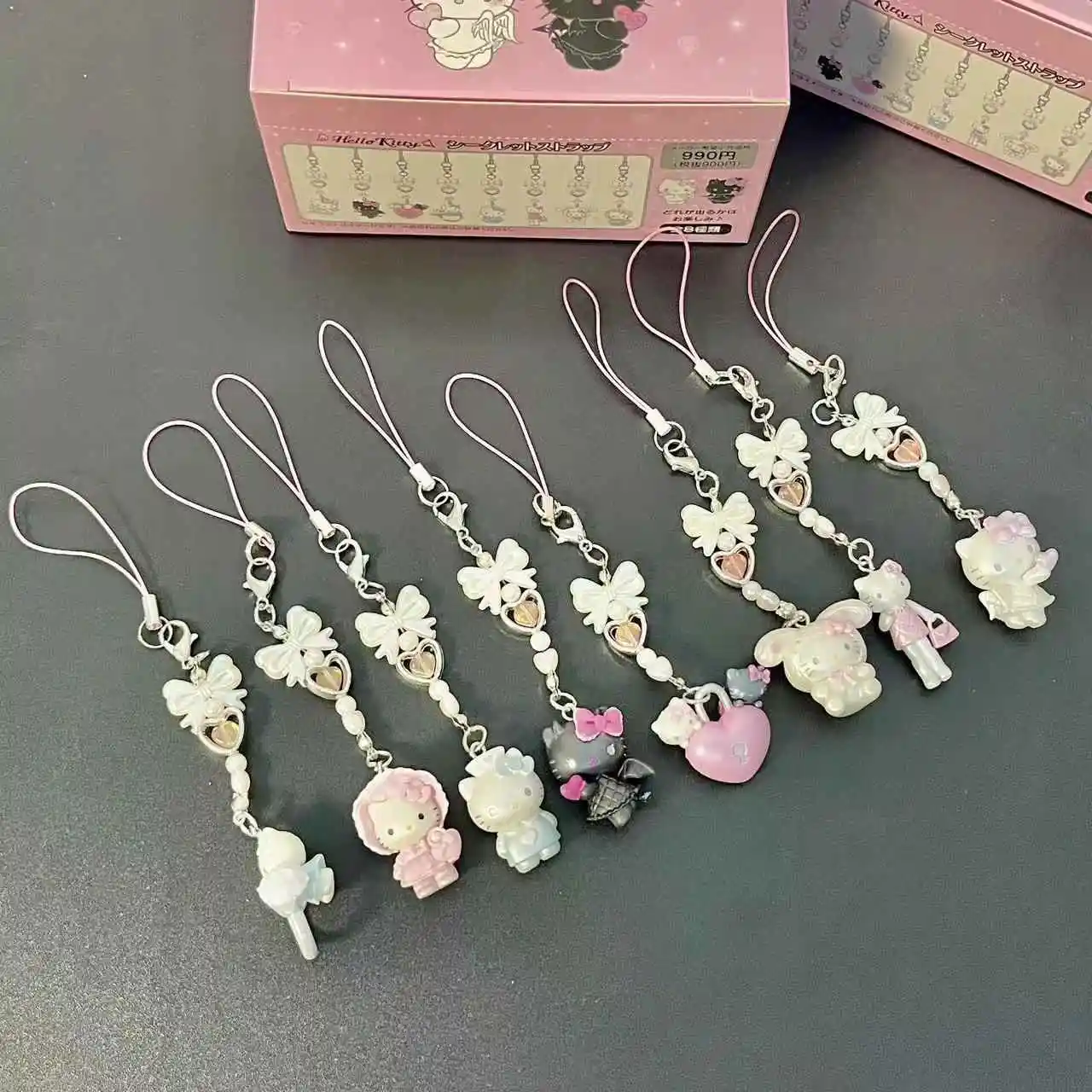 

Sweet And Lovely Hellokitty Angel And Devil Series Phone Chain Blind Box Key Buckle Small Pendant Exquisite Jewelry Gift