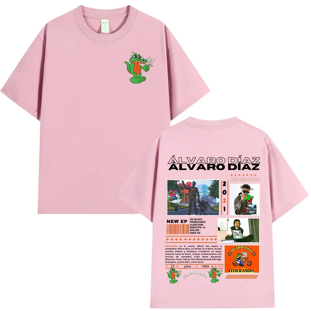 مغني الراب ألفارو دياز فيليسيلانديا ألبوم تي شيرت الرجال النساء الهيب هوب موضة المتضخم تي شيرتات قصيرة الاكمام تي شيرتات قطن عادية