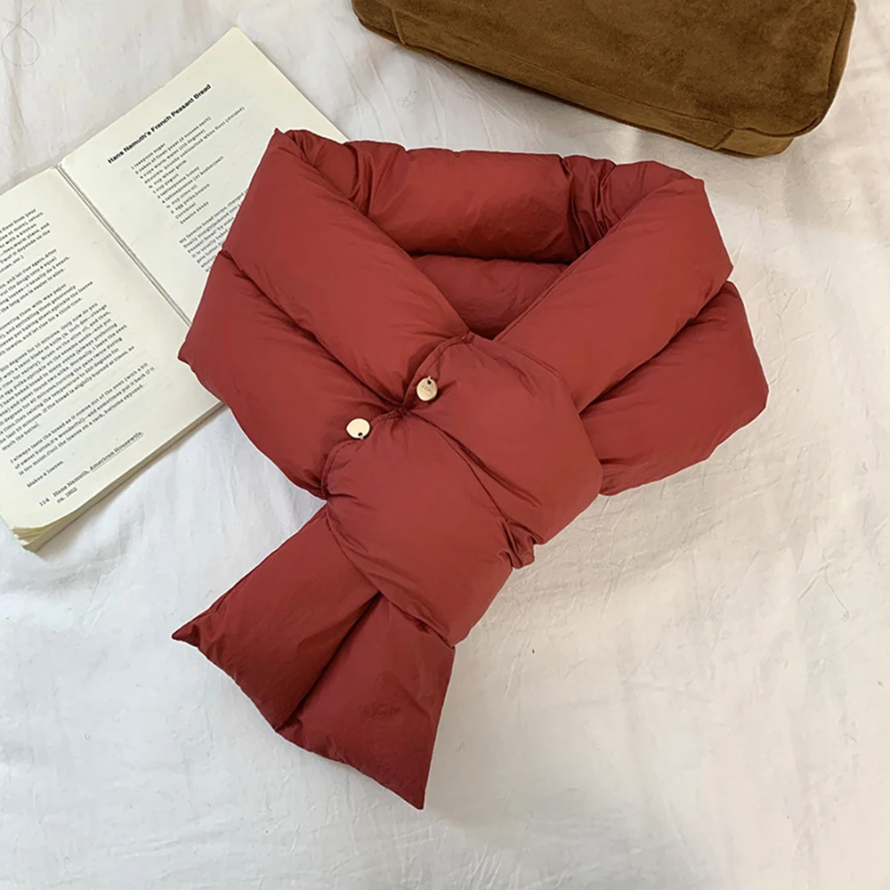 Простой модный пуховый хлопковый зимний шарф, ветрозащитный утолщенный шарф с кольцом, теплые мягкие шарфы с перекрестными кольцами, спорт на открытом воздухе