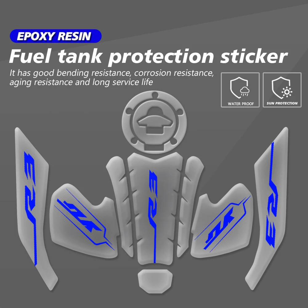 

Fit For YAMAHA YZF-R3 YZF R3 YZFR3 2019-2020 Motorcycle Tank Pad Protector Transparent 3D Epoxy Resin Fish Bone Decal