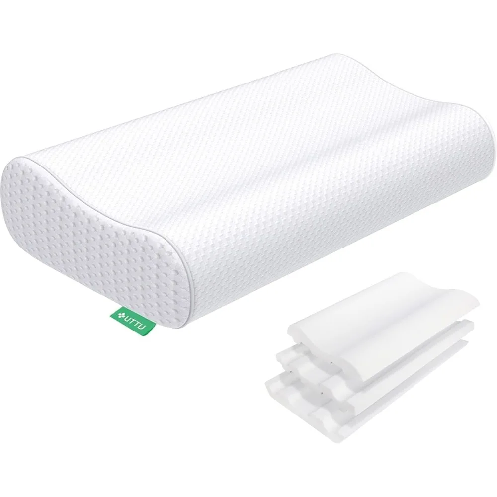 

Cervical Pillow for Neck Strain Relief, Memory Foam Neck Pillow for Sleeping, Adjustable Orthopedic Sandwich Pillow, Contou