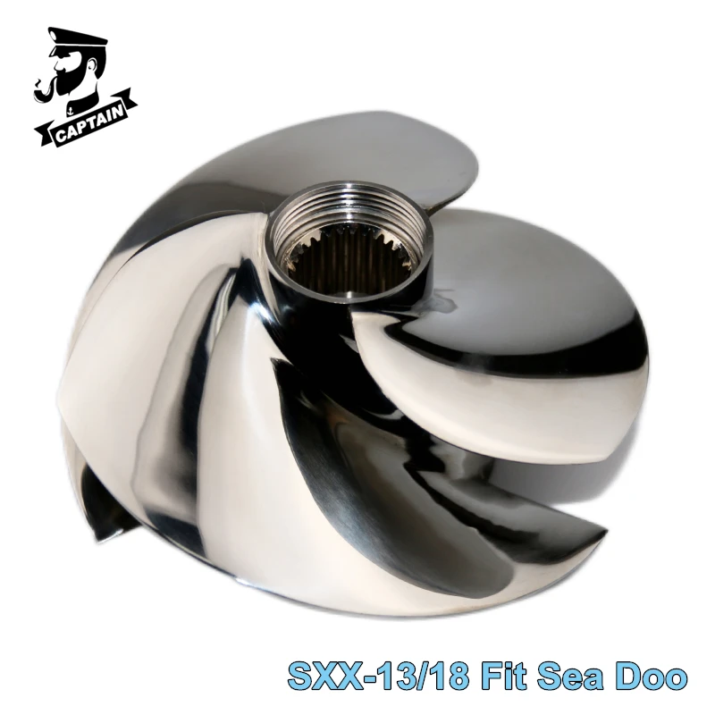 Captain Jet Ski Impeller SXX-13/18 161mm for Seadoo RXP-X 300 / RXT-X 300 / GTX LIMITED 300 / WAKE PRO 230HP Polished 3 blade