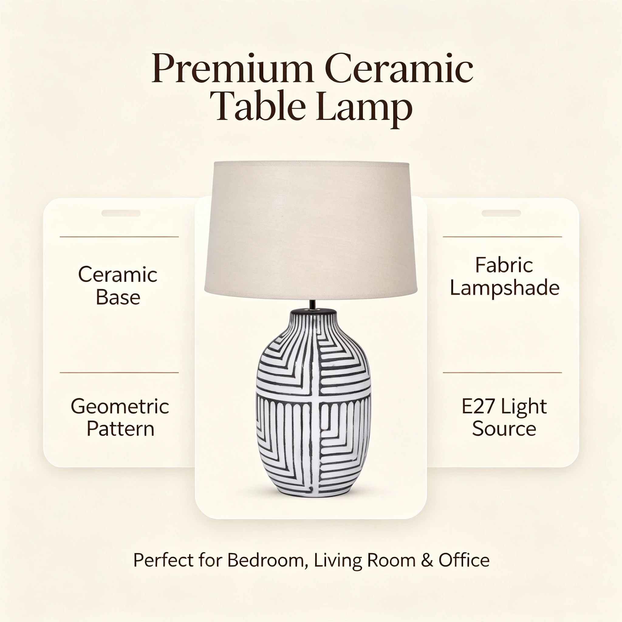Japanese Retro Style Bedroom Beside Lamps Living Room Decoration Light Fixture Study Eye Protection Led Lights Ceramic Base 2026