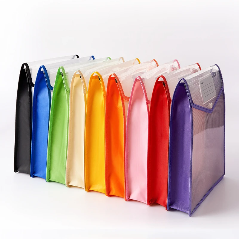 A4 A5 File Storage Bags & Folders, Transparent Storage and Organization Bags with Labels Large Capacity Office Document Bag
