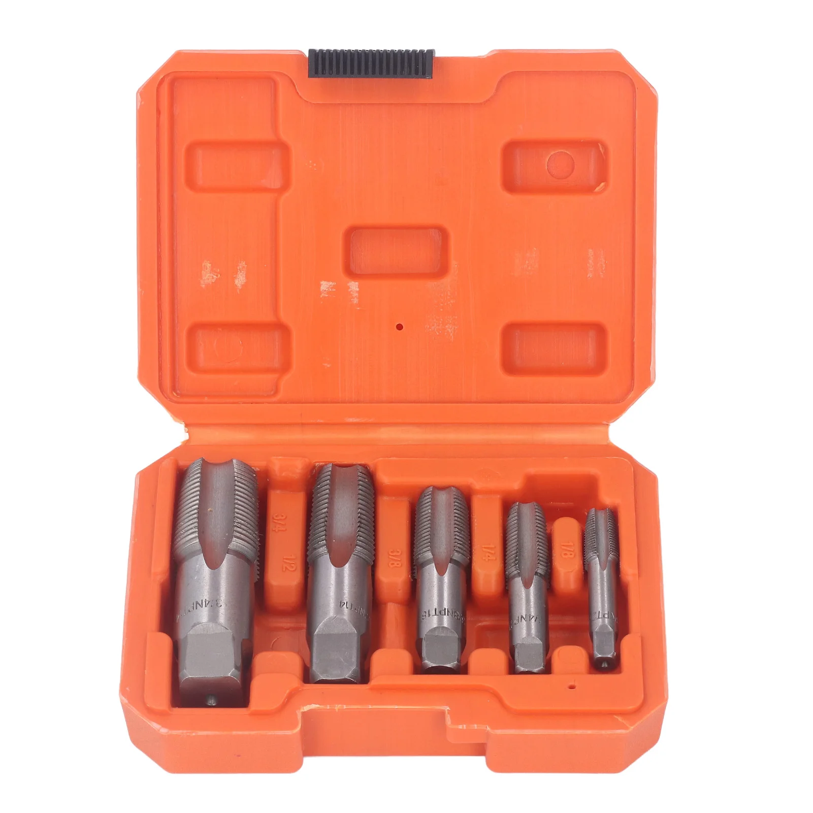 

5 Piece NPT Pipe Taps Sizes Carbon Steel Precise Threading Plumbing Sizes Included 3/4 1/2 3/8 1/4 1/8inch for Re Thread