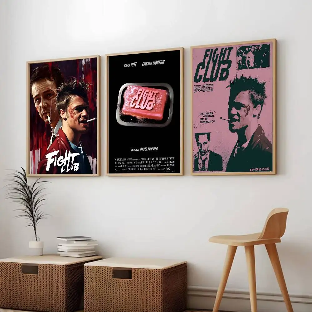 M-Movie F-Fight Club Poster Canvas painting poster with prints Home bedroom living room decoration gift