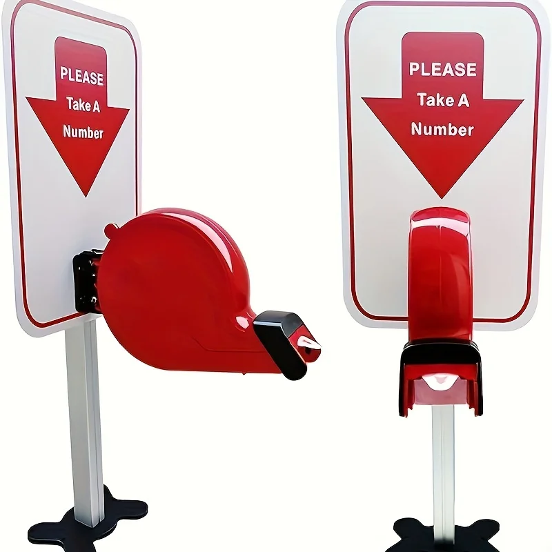 Take-A-Number System Ticket Dispenser with Counter Stand and 1 Roll Queue Tape Paper 3 Digits 2000 Tickets for Queue Call System