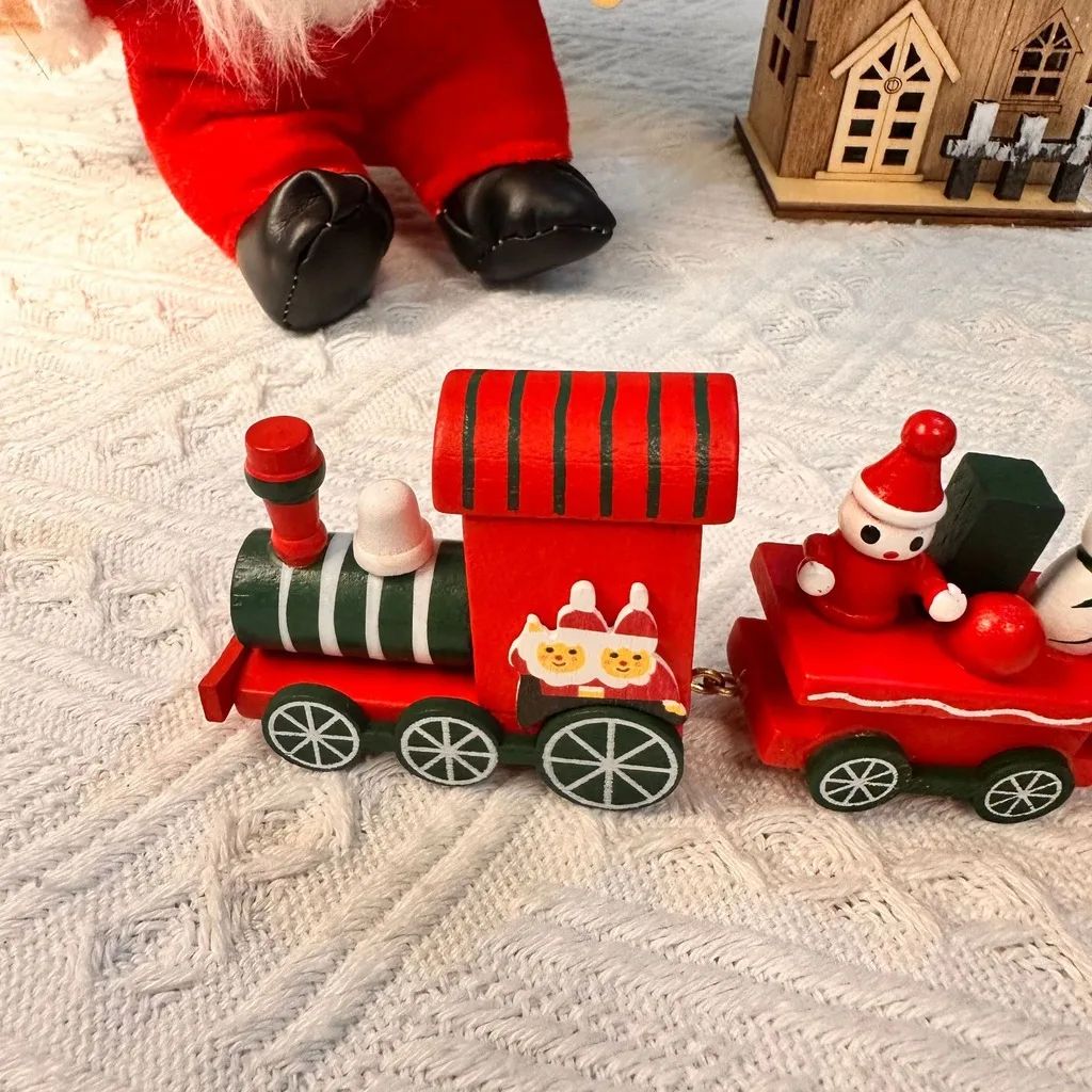 Window Christmas Decoration Compact Christmas Decoration Train Christmas Decorative Train DIY Assembled For Holiday Gift Desktop