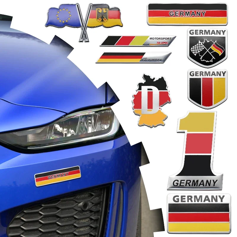 

Car Styling 3D Aluminum German Logo Flag Stickers Auto Emblem Badge Decals Decoration For VW Volkswagen Golf Polo Passat Touran