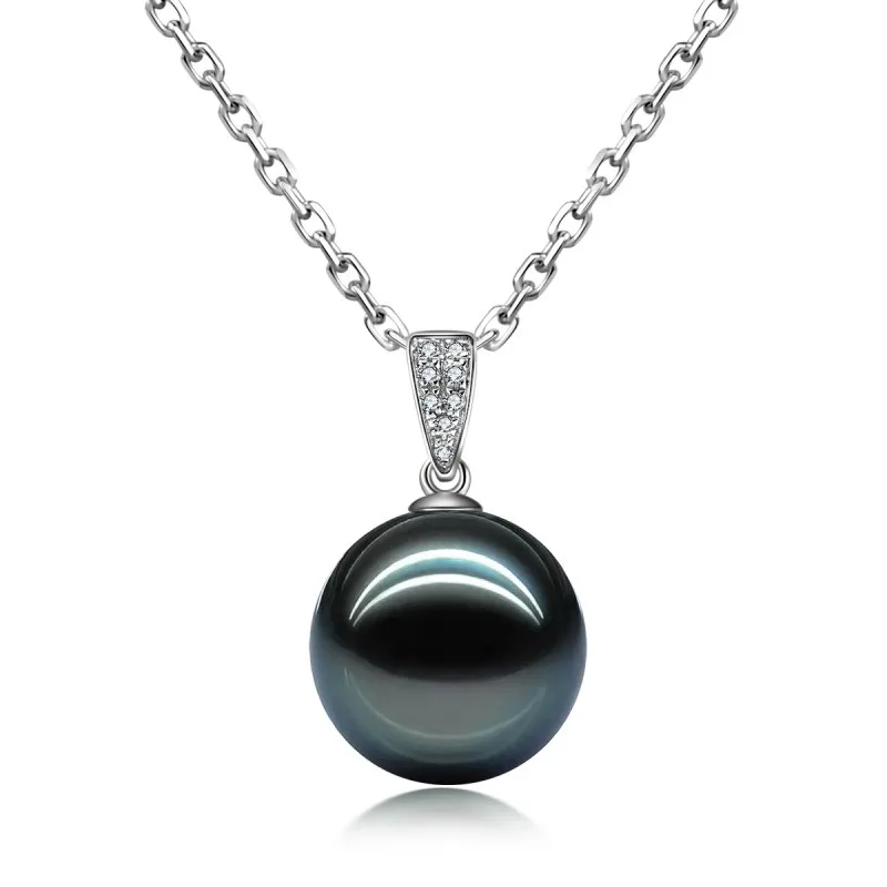 

New Arrival 11-12mm Natural Genuine Black Sea Pearls Pendant for Women Wedding Gifts Fine Jewelry 925 Sterling Silver