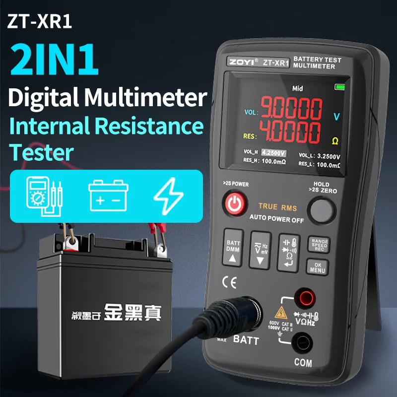 ZOYI ZT-XR1 2-in-1 Battery Multimeter Internal Resistance Tester