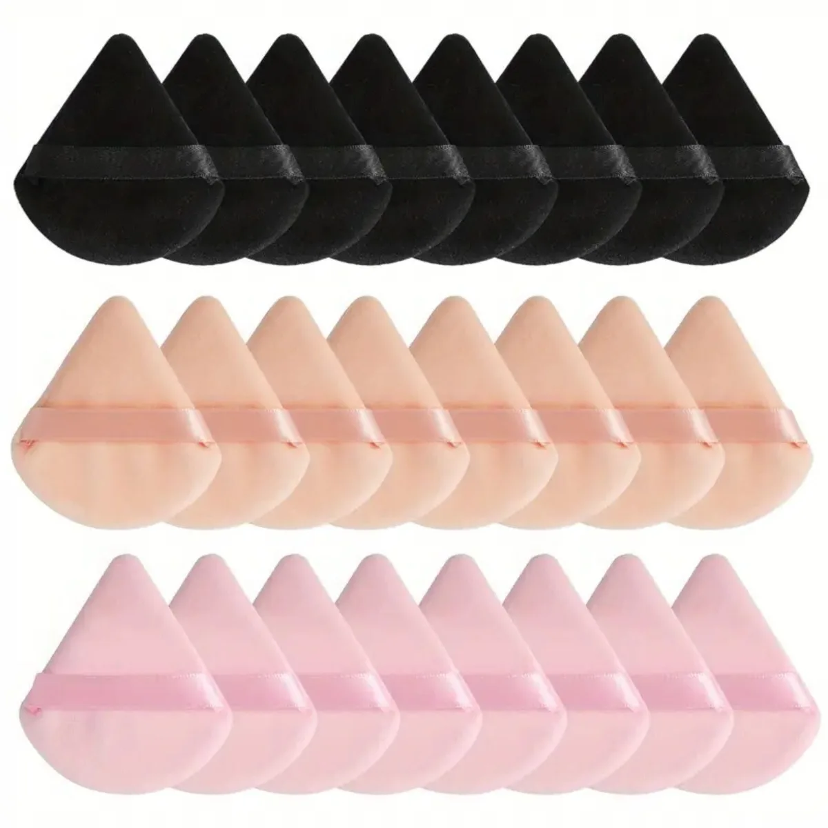 11/25Pcs Hydro Velour Triangle Sponge Set - Latex-Free & Reusable for Face/Body Powder/Foundation | Travel Size All Skin