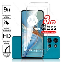 3Pcs 9H Glass Screen Protector Case For Motorola Moto G75 G55 G45 G35 G15 G05 G04 G14 G24 Power G34 G54 G84 5G G 75 55 45 35 15
