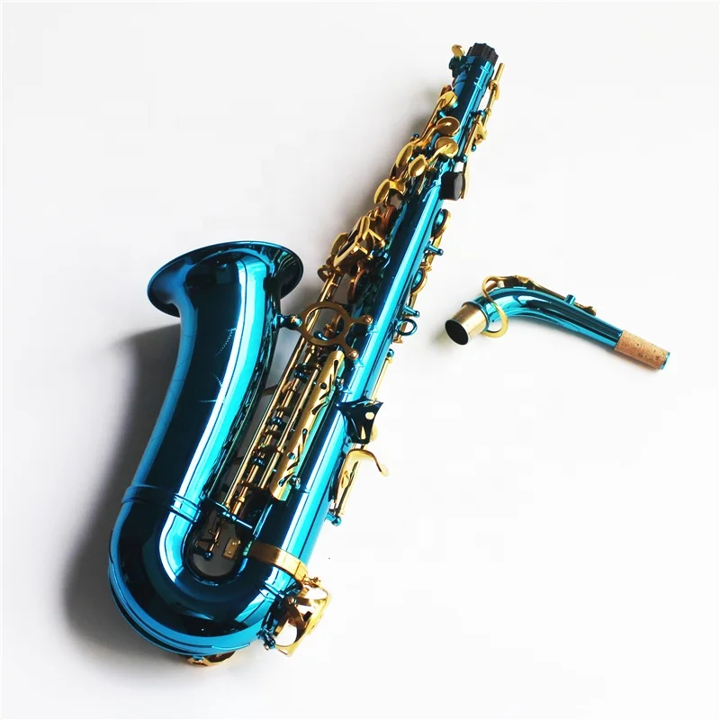 

Alto saxophone, blue nickel plated saxophones